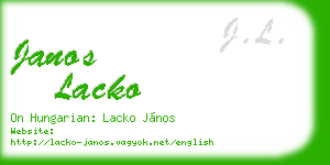 janos lacko business card