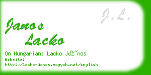 janos lacko business card